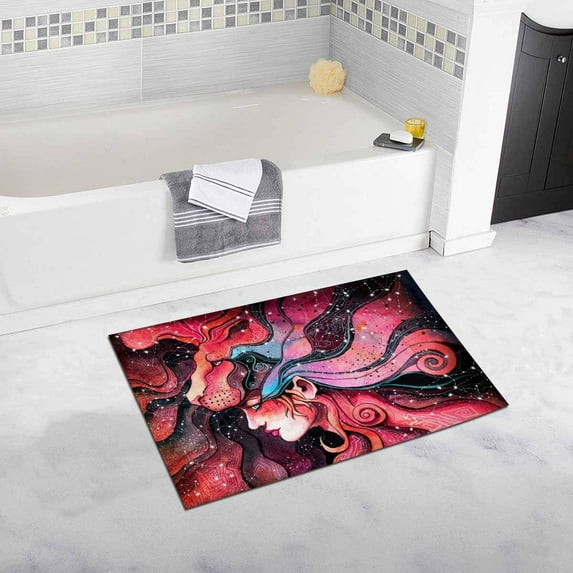 CADecor Purple Marble Pattern Texture Abstract Background Bath Mat Soft Bathroom Rugs Doormat 30x18 inches