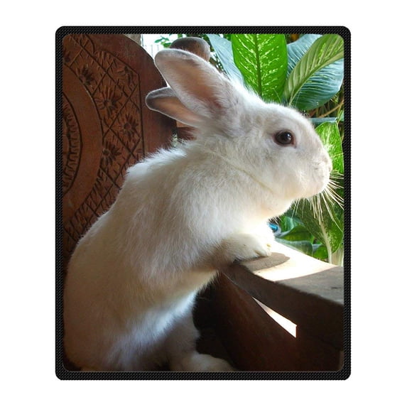 CADecor Rabbit Blanket Fleece Throw Blanket for Sofa or Bed 58x80 inches
