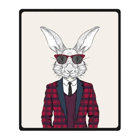 CADecor Rabbit Blanket Fleece Throw Blanket for Sofa or Bed 58x80 inches
