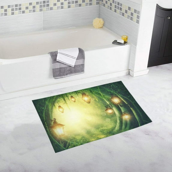 CADecor Road in a magic dark forest Non-Slip Bath Rug Bath Mat Rug Doormat 30x18 inches