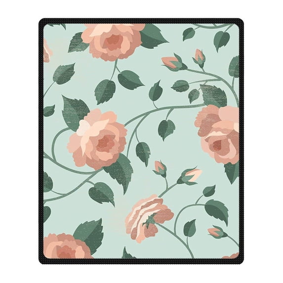 CADecor Rose Blanket Fleece Throw Blanket for Sofa or Bed 58x80 inches