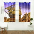 thumbnail image 1 of CADecor Sailboat Print Sail Boat Art Window Treatment Panel Curtains Window Curtain Kitchen Curtain,Two Piece 26x39 Inches, 1 of 4