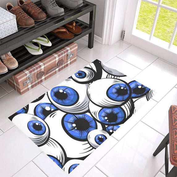 CADecor Scary Fantasy Blue Eyes Non-Slip Bath Mat Rug Bath Doormat Floor Rug 30x18 inches