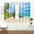 thumbnail image 1 of CADecor Sea Beach Ocean View Window Treatment Panel Curtains Window Curtain Kitchen Curtain,Two Piece 26x39 Inches, 1 of 4