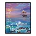 thumbnail image 1 of CADecor Sea Wave Blanket Fleece Throw Blanket for Sofa or Bed 58x80 inches, 1 of 3