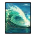 thumbnail image 1 of CADecor Sea Wave Blanket Fleece Throw Blanket for Sofa or Bed 58x80 inches, 1 of 3