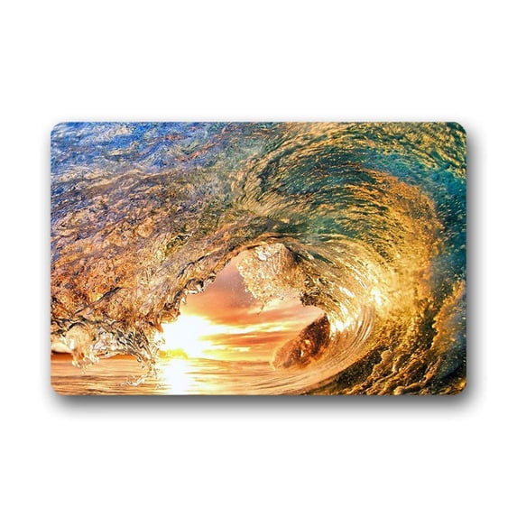 CADecor Sea Wave Doormat Indoor Outdoor Floor Rug 30x18 inches