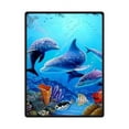 thumbnail image 1 of CADecor Sea World Dolphin Fleece Blanket Throws 58x80 inches, 1 of 3