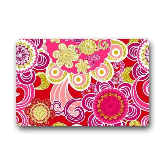 CADecor Seamless Pattern Of Flowers Doormat Mat 23.6x15.7 inches