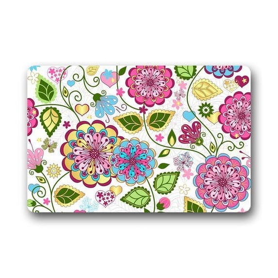 CADecor Seamless Valentine Colorful Pattern Doormat Mat 23.6x15.7 inches