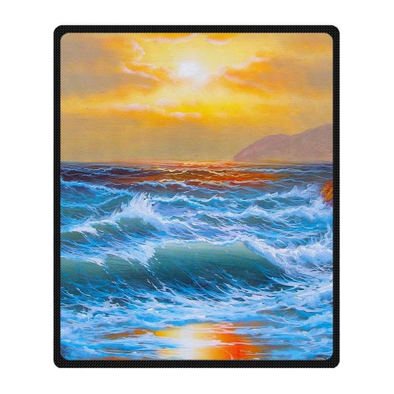 CADecor Seaside Blanket Fleece Throw Blanket for Sofa or Bed 58x80 inches