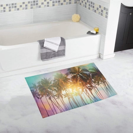 CADecor Serenity Tropical Beach Non-Slip Bath Mat Rug Bath Doormat Floor Rug 30x18 inches