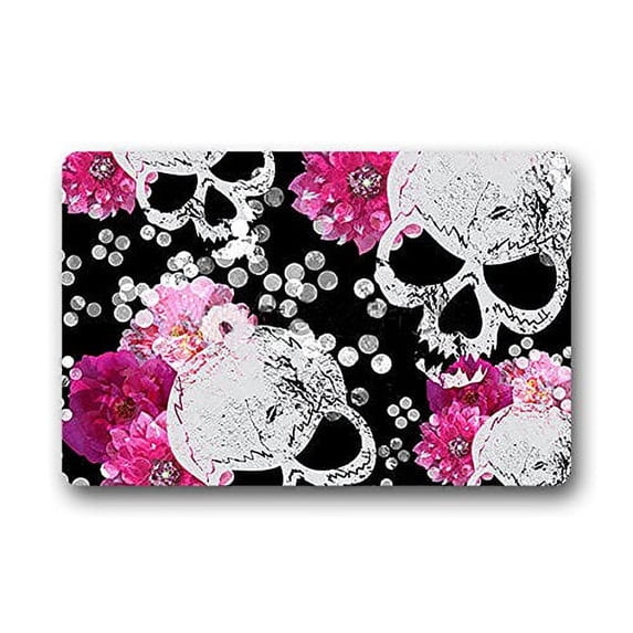 CADecor Skull Doormat Indoor Outdoor Floor Rug 23.6x15.7 inches