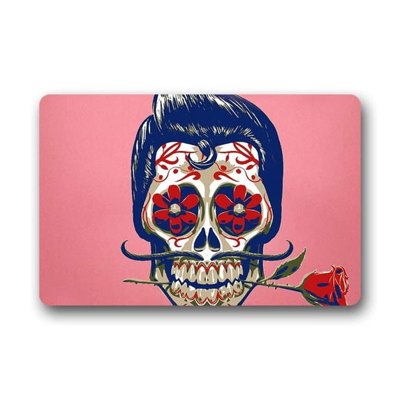 CADecor Skull Doormat Indoor Outdoor Floor Rug 30x18 inches