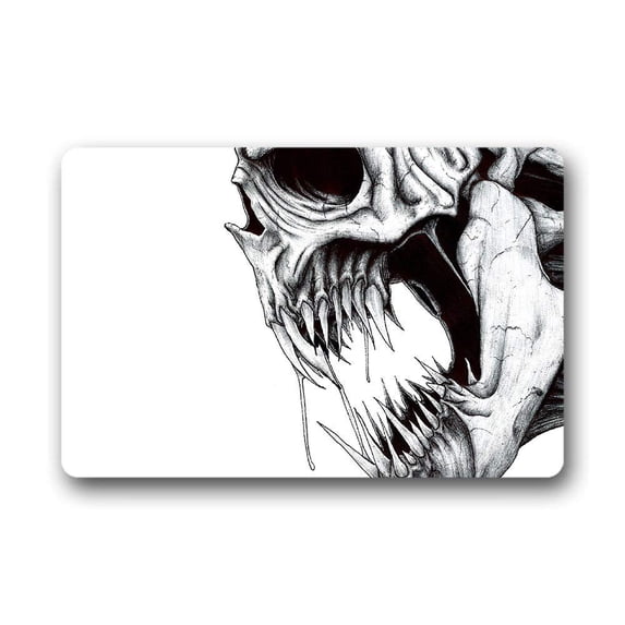 CADecor Skull Doormat Indoor Outdoor Floor Rug 30x18 inches