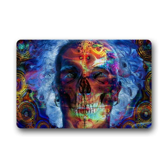 CADecor Skull Doormat Indoor Outdoor Floor Rug 30x18 inches