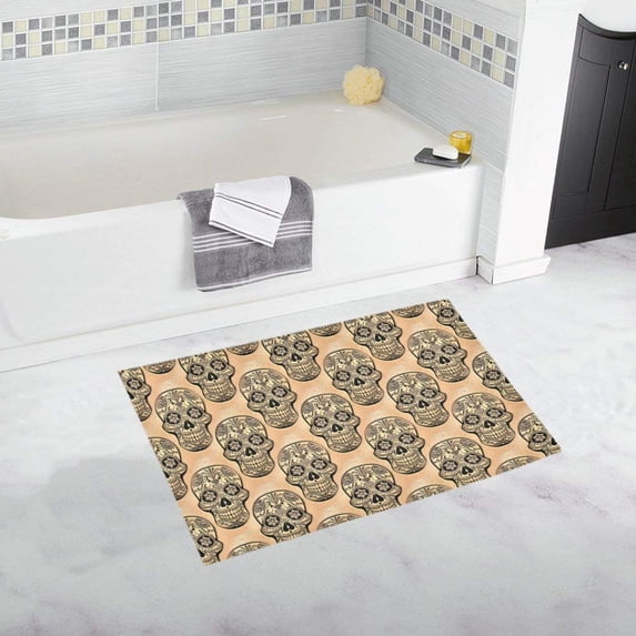 CADecor Skull Non-Slip Bath Rug Bath Mat Rug Doormat 30x18 inches