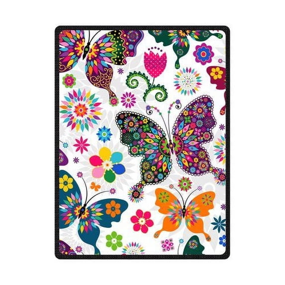 CADecor Spring Pattern Fleece Blanket Bedroom Wrap Throw 58x80 inches