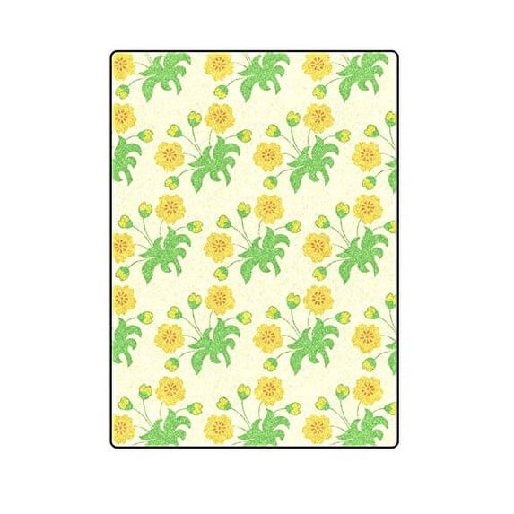 CADecor Spring Primrose Pattern Fleece Blanket Bedroom Wrap Throw 58x80 inches