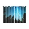 thumbnail image 1 of CADecor Starry Night Window Kitchen Curtain, Night Sky Forest Tree Window Treatment Panel Curtains,26x39 inches,Set of 2, 1 of 3
