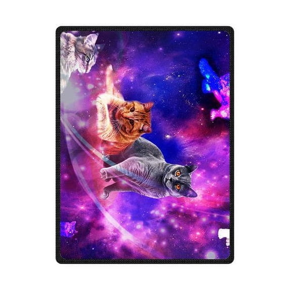 CADecor Starry Sky Cats Fleece Blanket Throw Blanket 58x80 inches