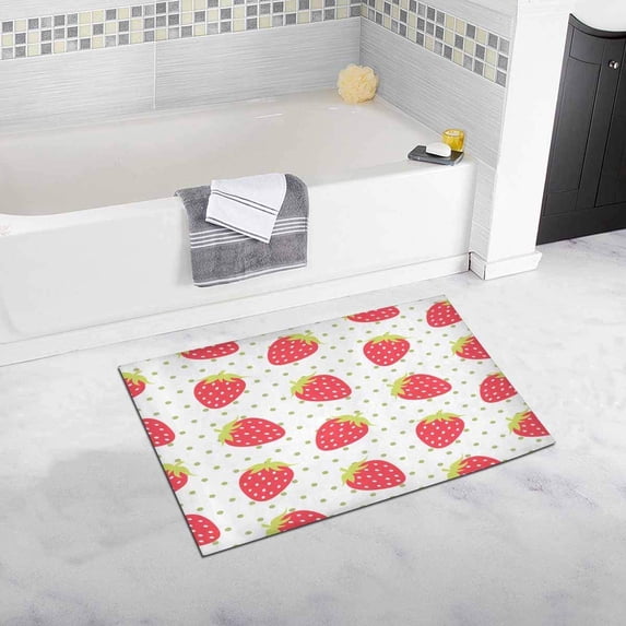 CADecor Strawberry Bathroom Mat Bath Rug, Doormat 30x18 inches