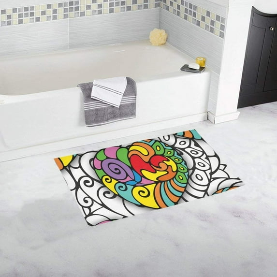 CADecor Style Of Zentangle Doormat Non Slip Bathroom/Floor Mats Bath Rug 30x18 inches