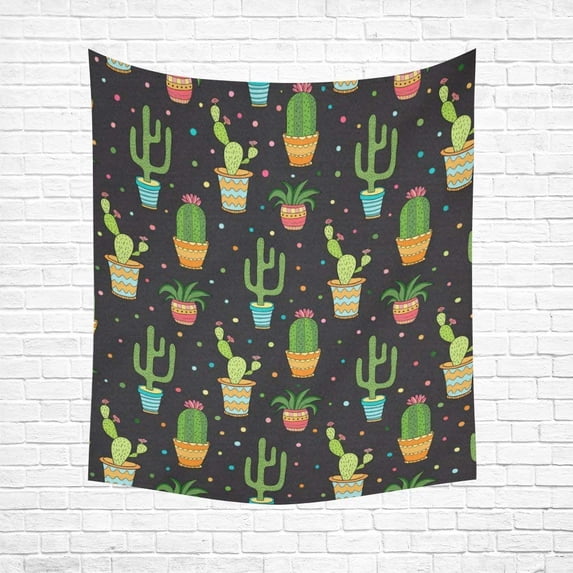 CADecor Succulent And Cactus Seamless Pattern Home Decor Tapestry Wall Art Wall Tapestry 40x60 Inches
