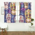 thumbnail image 1 of CADecor Sugar Skull Dia De Los Muertos Window Treatment Panel Curtains Window Curtain Kitchen Curtain,Two Piece 26x39 Inches, 1 of 4