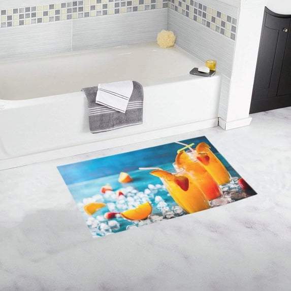 CADecor Summer Fruit And Berry Drinks Doormat Non Slip Bathroom/Floor Mats Bath Rug 30x18 inches