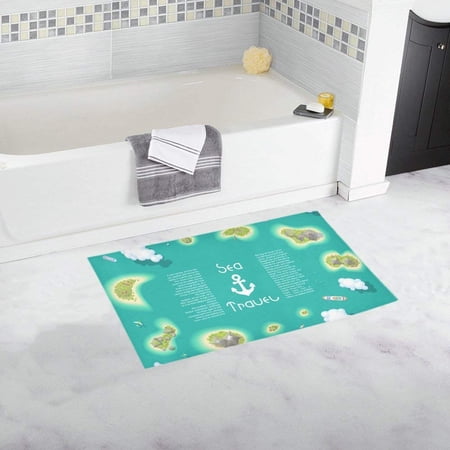 CADecor Sun Sea Island Sand Yacht Clouds Doormat Non Slip Bathroom/Floor Mats Bath Rug 30x18 inches
