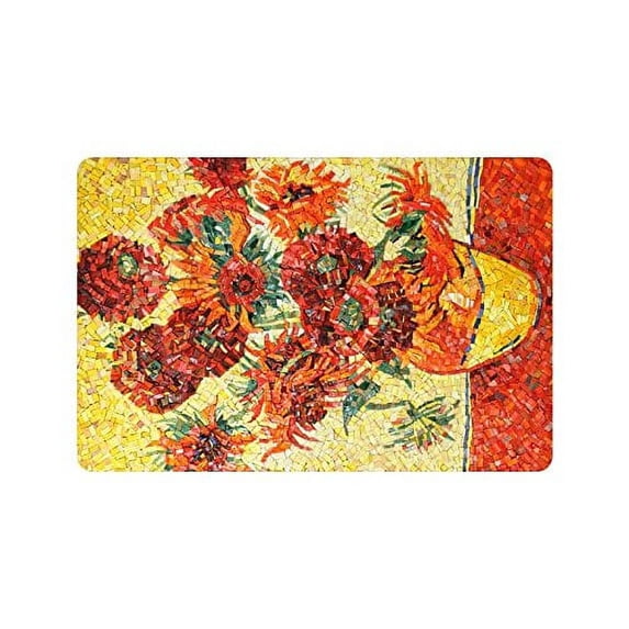 CADecor Sunflowers Oil Painting Non-Slip Indoor/Outdoor Doormat 23.6x15.7 inches