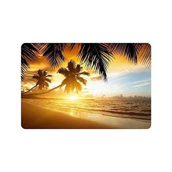 CADecor Sunset Beach Palm Trees Door Mat Home Decor Indoor Outdoor Entrance Doormat 23.6x15.7 Inches
