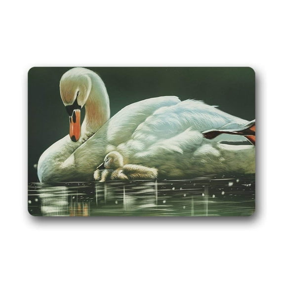 CADecor Swan Doormat Indoor Outdoor Floor Rug 30x18 inches