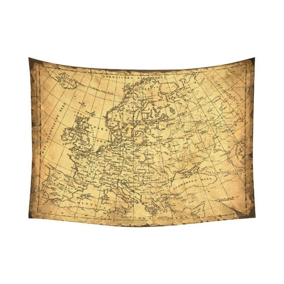 CADecor Tapestry Retro Style World Map Tapestry Decor Living Room Art 60x80 inches