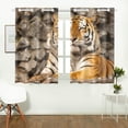 thumbnail image 1 of CADecor Tiger Pattern Print Window Treatment Panel Curtains Window Curtain Kitchen Curtain,Two Piece 26x39 Inches, 1 of 4
