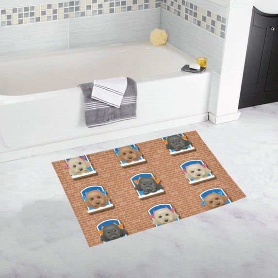 CADecor Toy Poodle,mansion Non-Slip Bath Rug Bath Mat Rug Doormat 30x18 inches