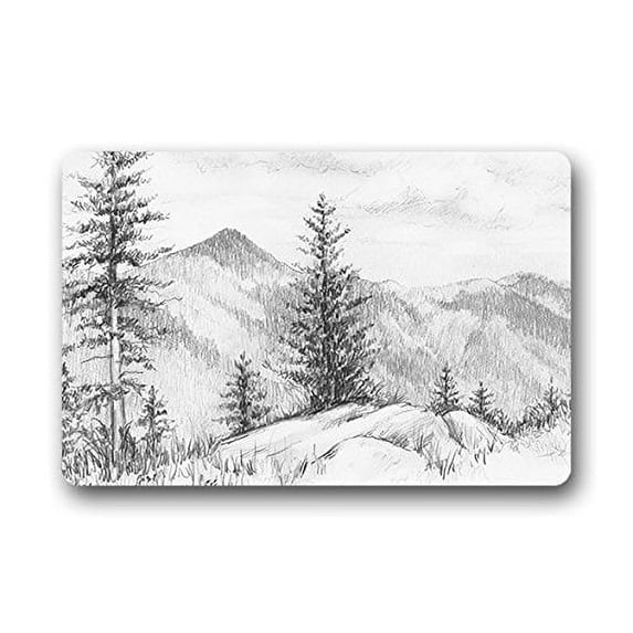 CADecor Tree Doormat Indoor Outdoor Floor Rug 30x18 inches