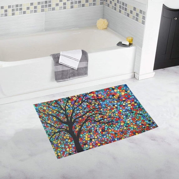CADecor Tree Of Life Non-Slip Bath Mat Rug Bath Doormat Floor Rug 30x18 inches