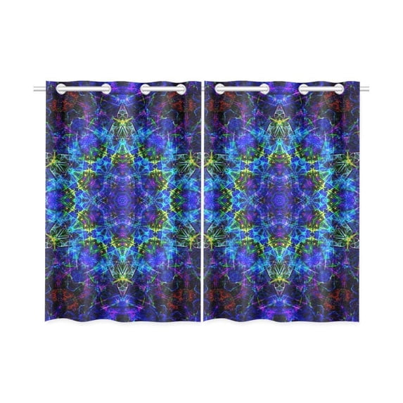 CADecor Trippy Psychedelic Window Curtain Window Treatments Kitchen Curtains 26x39 inches, 2 Pieces