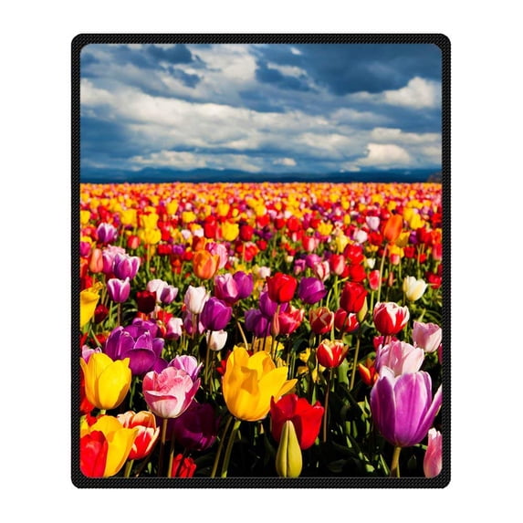 CADecor Tulips Blanket Fleece Throw Blanket for Sofa or Bed 58x80 inches