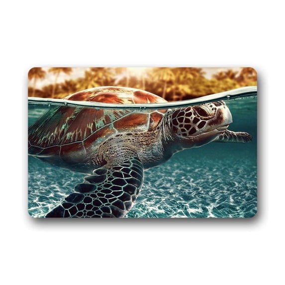 CADecor Turtle Doormat Indoor Outdoor Floor Rug 30x18 inches