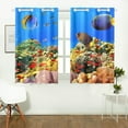 thumbnail image 1 of CADecor Underwater World Corals Fish Window Treatment Panel Curtains Window Curtain Kitchen Curtain,Two Piece 26x39 Inches, 1 of 4