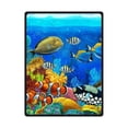 thumbnail image 1 of CADecor Underwater World Fish Fleece Blanket Throw Blanket 58x80 inches, 1 of 1