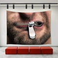 thumbnail image 1 of CADecor Unique Zipper Mouth Tapestry Wall Hanging Funny Man with Zippered Mouth Creative Wall Art Home Decoration Wall Tapestries for Bedroom Living Room College Dorm Decor 60x90 inch, 1 of 1