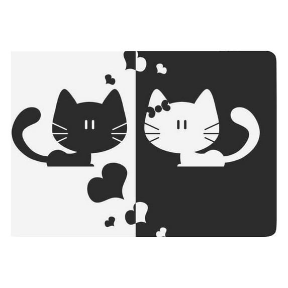 CADecor Valentine's Day Door Mat Home Decor, Cute Animal Kitten Cats in Love Indoor Outdoor Entrance Doormat 23.6x15.7 Inches