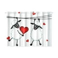 thumbnail image 1 of CADecor Valentines Love Window Kitchen Curtain, Sheep with Love Heart Window Treatment Panel Curtains,26x39 inches,Set of 2, 1 of 3