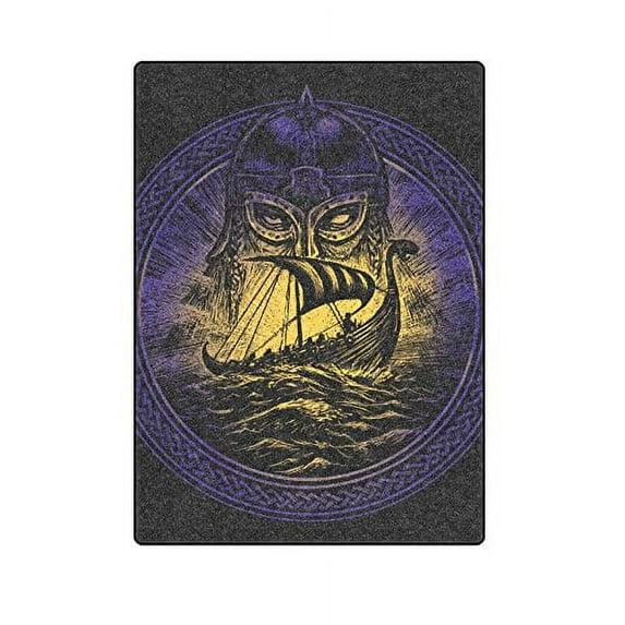 CADecor Viking Emblem Viking Ship Throw Blanket Bed Sofa Blanket 58x80 inches