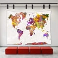 thumbnail image 1 of CADecor Watercolor World Map Tapestry Wall Hanging Vintage Colorful Abstract Art Splatter Painting Watercolor World Map Wall Art Home Decoration Wall Tapestries 60x90 inch, 1 of 1