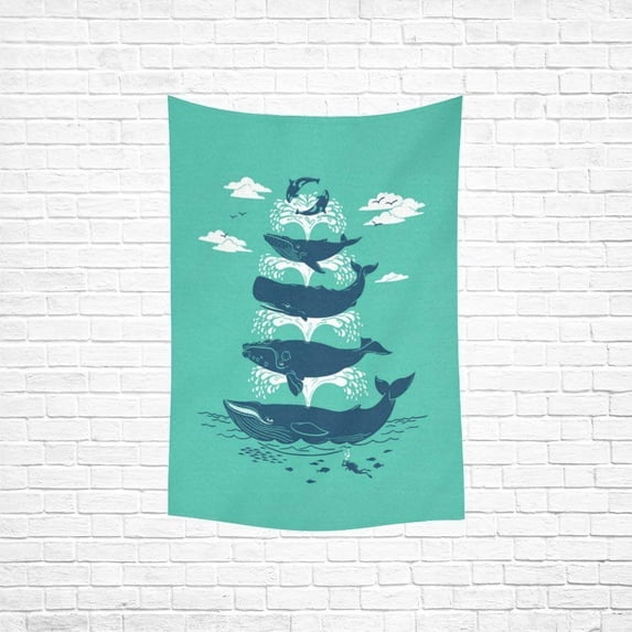 CADecor Whale and Bird Friend Bedspread Dorm Decor Wall Hanging Tapestry 60x80 inches